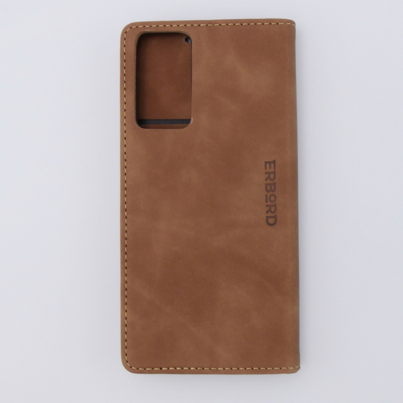 Etui do Xiaomi Redmi Note 12S, ERBORD Vintage portfel z klapką, brązowe