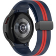 Pasek Silikonowy do Samsung Galaxy Watch 4/5/6/7/FE 40/42/43/44/45/46/47mm, Granatowy / Czerwony