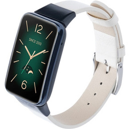 Pasek Skórzany do Xiaomi Mi Band 7 Pro, Biały