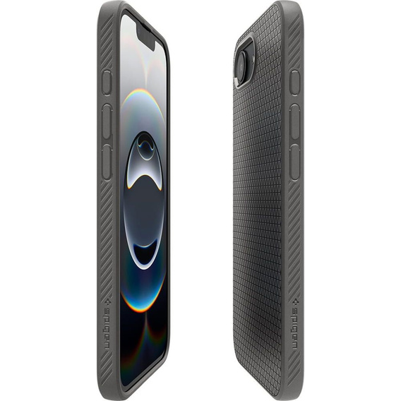Etui Spigen Liquid Air do iPhone 16E – Marble Grey + Szkło Hartowane 9H