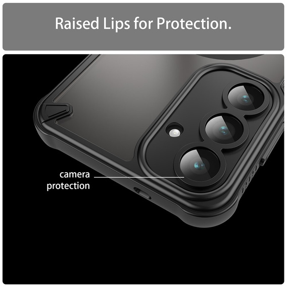 Etui Matt Case do Samsung Galaxy S25 FE, do MagSafe, wzmocnione, matowe czarne
