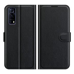 Etui z klapką do Vivo Y52 5G / Y72 5G, Split Leather, czarne