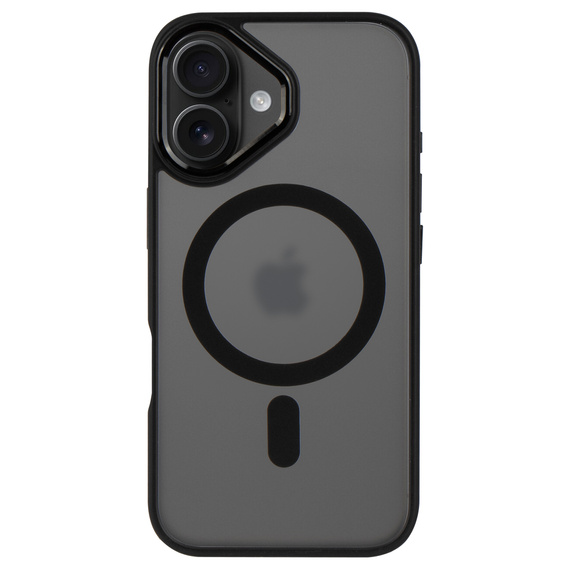 Etui do iPhone 16, do MagSafe, ERBORD Matt Case, przezroczyste / czarne + Szkło na ekran