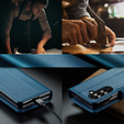 Etui z klapką CASEME do Samsung Galaxy Z Fold7 5G Litchi Wallet – niebieskie