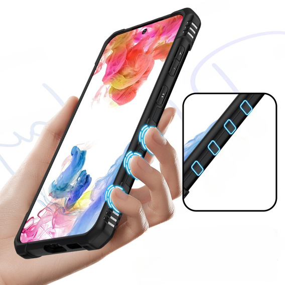 Etui pancerne do Samsung Galaxy S23, z ringiem, czarne