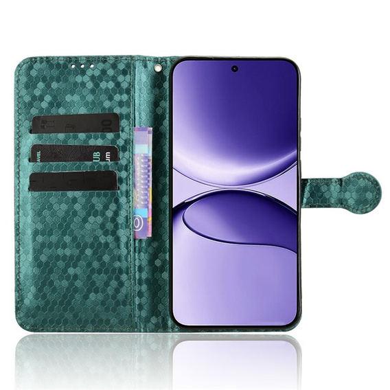 Etui z klapką do Xiaomi Poco F7 Wallet Rhombus - zielone