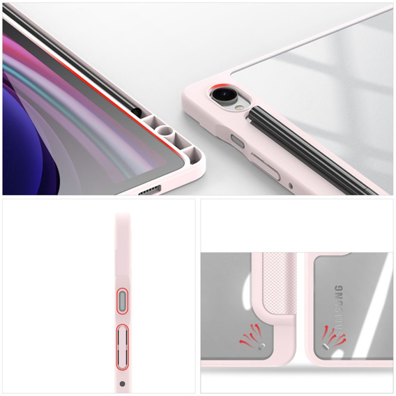 Etui do Samsung Galaxy Tab S10 Lite / S10 FE / S9 FE, Dux Ducis TOBY, różowe