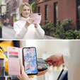 Etui z klapką CASEME do Samsung Galaxy A14 5G, Waxy Textured, różowe