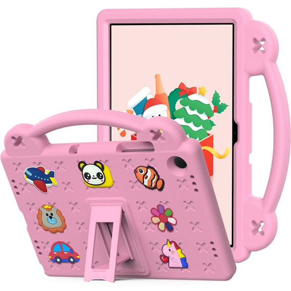 Etui do Samsung Galaxy Tab A11 Plus / A9 Plus, Cute Patterns, z podstawką, Różowe