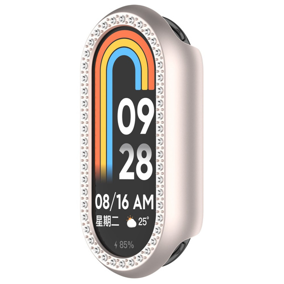 Etui z Diamentami do Xiaomi Smart Mi Band 9, Beżowe