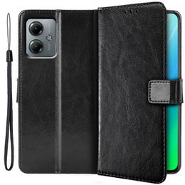 Etui z klapką do Motorola Moto G14, Crazy Horse Wallet, czarne