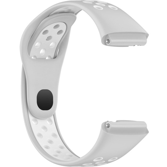 Pasek Silikonowy do Xiaomi Redmi Watch 3 Active, Szary / Biały