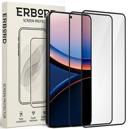 2x Szkło Hartowane do Xiaomi Poco F7 Ultra, ERBORD 3D pełne, szybka na cały ekran