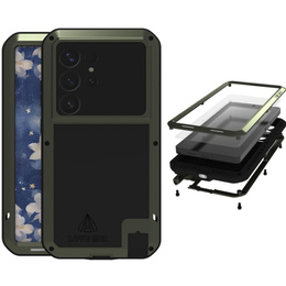 Etui Love Mei do Samsung Galaxy S25 Ultra, pancerne ze szkłem, zielone