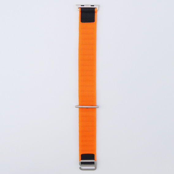 Pasek Nylonowy do Apple Watch 1/2/3/4/5/6/7/8/9/10/11/SE Ultra 1/2/3 42/44/45/46/49mm, Pomarańczowy / Czarny