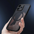 Zestaw Etui do iPhone 16 Plus, do MagSafe, ERBORD Matt Case, czarny + 3x Szkło na ekran