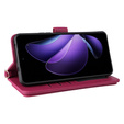 Etui z klapką do Oppo Reno 13F 5G, Crossbody Leather Wallet, bordowe