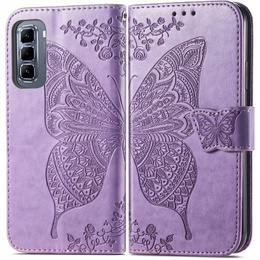 Etui z klapką do Infinix Hot 50 Pro+ 4G, Butterfly, fioletowe