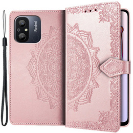 Etui z klapką do Xiaomi Redmi 12C, Mandala, różowe rose gold