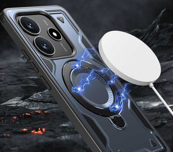 Etui do Xiaomi Redmi Note 14 5G, Military MagSafe, niebieskie + Szkło 9H