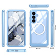 Etui do Samsung Galaxy S25 FE, Shockproof, ze szkłem, do MagSafe, niebieskie