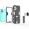 Etui do Xiaomi Redmi Note 12 5G / POCO X5 5G, pancerne z podstawką i ochroną aparatu, czarne