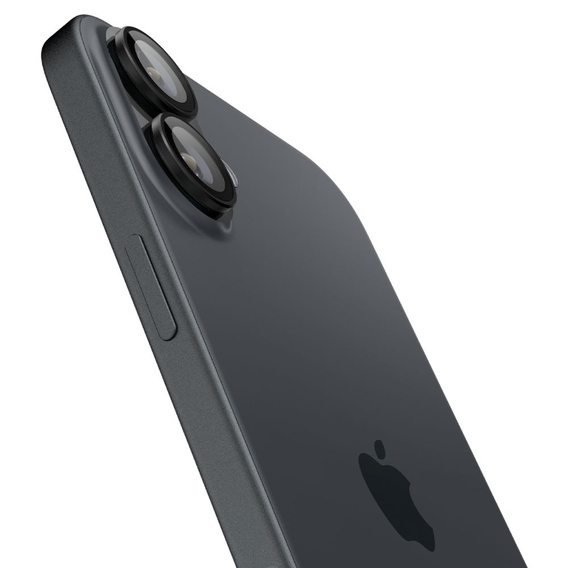 2x Spigen OPTIK.TR "EZ FIT", Szkło Hartowane na Aparat do iPhone 16 / 16 Plus, Czarne