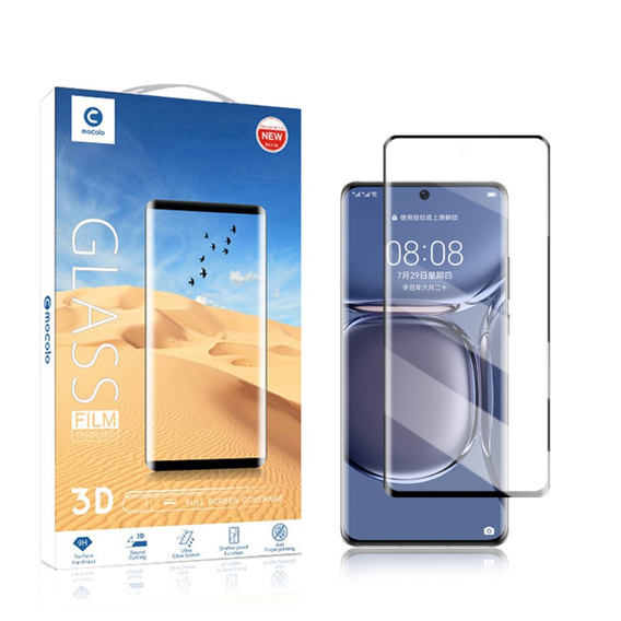 Szkło Hartowane Mocolo Full Glue do Huawei P50 Pro, czarna ramka