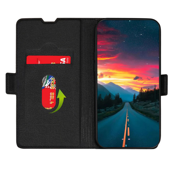 Etui z klapką do Motorola Moto G22, Magnetic Clasp, czarne