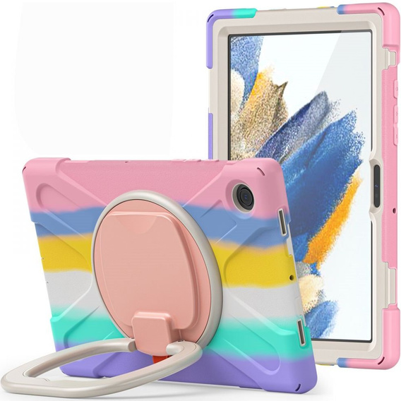 Etui dla dzieci do Samsung Galaxy tab A8 10.5 SM-X200 SM-X205, pancerne z paskiem, wielokolorowe