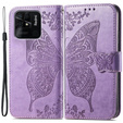 Etui z klapką do Xiaomi Redmi 10C, Butterfly, jasnofioletowe