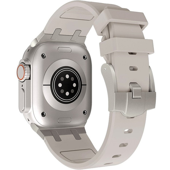 Pasek Silikonowy do Apple Watch 1/2/3/4/5/6/7/8/9/10/11/SE Ultra 1/2/3 42/44/45/46/49mm, Beżowy