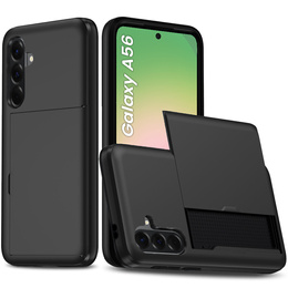 Etui do Samsung Galaxy A56 5G, Sliding Card Holder, czarne