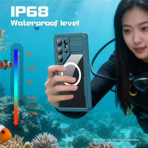 Etui wodoodporne do Samsung Galaxy S26 Ultra, Redpepper, do MagSafe, niebieskie