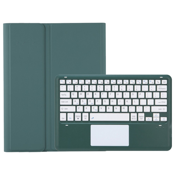 Etui z klawiaturą Bluetooth i touchpadem do Samsung Galaxy Tab S10 FE+ Plus X620/X626B – zielone