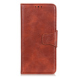 Etui z klapką do Samsung Galaxy S25 Edge, skórzane, brązowe
