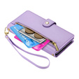 Etui z klapką do Xiaomi Poco X7 Pro 5G, Wallet Zipper Pocket, fioletowe