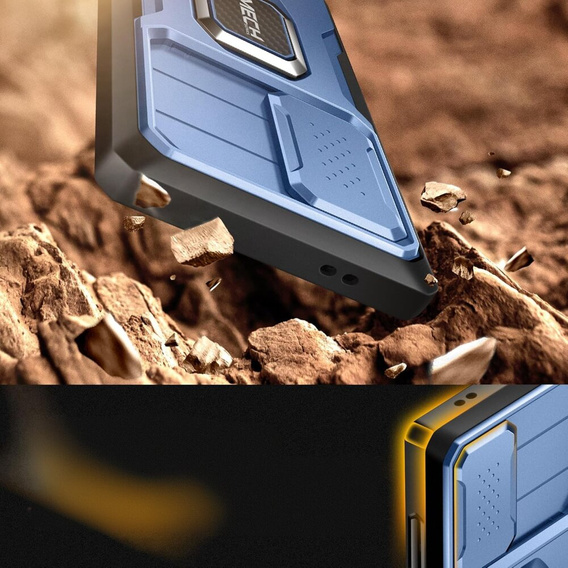 Etui do Samsung Galaxy S24 Ultra, Tongate MECH Series z podstawką, niebieskie