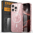 Etui do iPhone 16 Pro Max, ERBORD Glitter MagSafe, różowe + Szkło na ekran