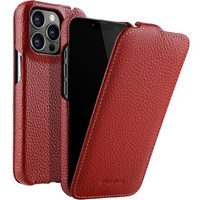 Etui MELKCO z klapką do iPhone 13 Pro Max, skórzane, flip, czerwone