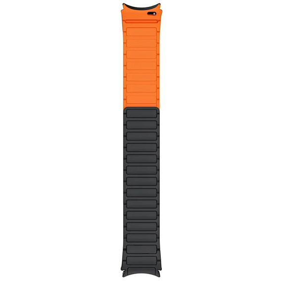 Pasek Magnetyczny do Samsung Galaxy Watch 4/5/6/7/FE 40/42/43/44/45/46/47mm, Czarny/Pomarańczowy