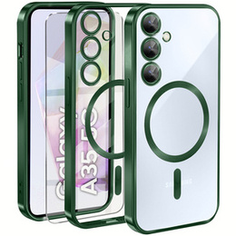 Etui do Samsung Galaxy A35 5G, Electro MagSafe, zielone + Szkło na ekran