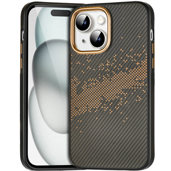 Etui do iPhone 15, Milky Way, złote