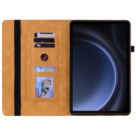 Etui do Samsung Galaxy Tab S10 Lite / S10 FE / S9 FE, Wallet Pen Slot, żółty