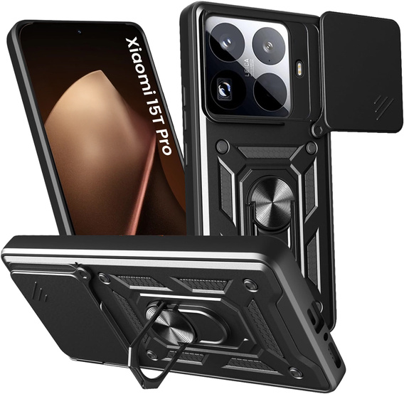 Etui pancerne do Xiaomi 15T Pro, CamShield Slide, czarne
