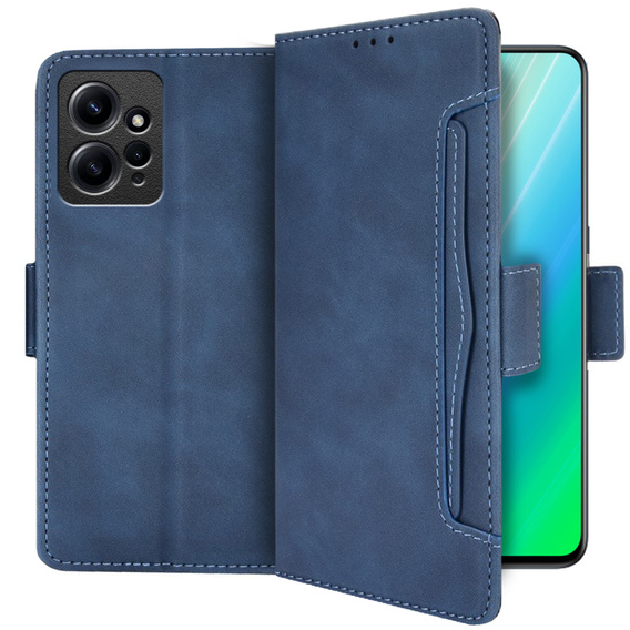 Etui z klapką do Xiaomi Redmi Note 12 4G, Card Slot, granatowe