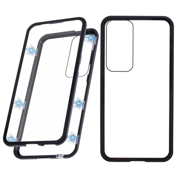 Etui do Samsung Galaxy S25, Magnetic Dual Glass, czarne