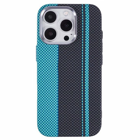 Etui do iPhone 16 Pro Max, Carbon Fiber MagSafe, czarne / niebieskie