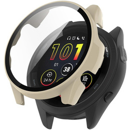 2w1 Etui + Szkło Hartowane do Garmin Forerunner 265S, Beżowe