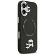 Etui Karl Lagerfeld do iPhone 17, Karl & Choupette Heads Pins & Logo, do MagSafe, czarne